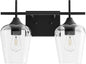 VONLUCE Bathroom Vanity Light, 2 Light Bathroom Light Fixture Over Mirror, Bathroom Wall Lamp with Clear Glass, Modern Black Vanity Lighting fixtures for Bathroom, Bedroom, Hallway
