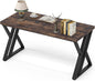 LITTLE TREE 55 Inch Large Simple Industrial Computer Desk Study Writing Table Home Office Workstation,Rustic Brown