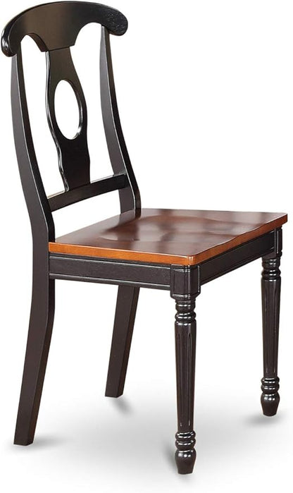 East West Furniture LGKE7-BCH-W 7 Piece Dining Table Set Consist of a Rectangle Dining Room Table with Butterfly Leaf and 6 Wooden Seat Chairs, 42x84 Inch, Black & Cherry