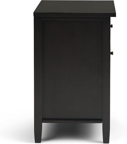 SIMPLIHOME Warm Shaker SOLID WOOD 24 Inch Wide Transitional Bedside Nightstand Table in Hickory Brown, For the Living Room and Bedroom