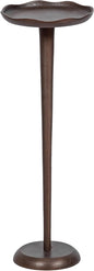 Kate and Laurel Alessia Modern Decorative Metal Drink Table, 8 x 8 x 22, Bronze, Round Cast Aluminum Pedestal Plant Stand with Rough Texture and Deckled Edge
