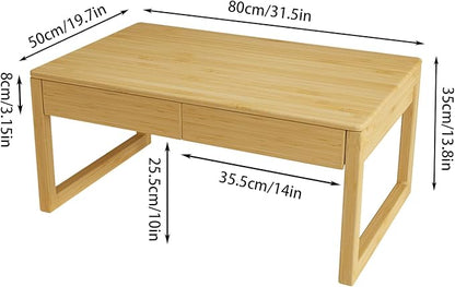 Japanese Floor Coffee Table,Bamboo Low Table,Japanese Tea Table for Sitting Tatami Meditation Living Room Home Office(Wood Color)