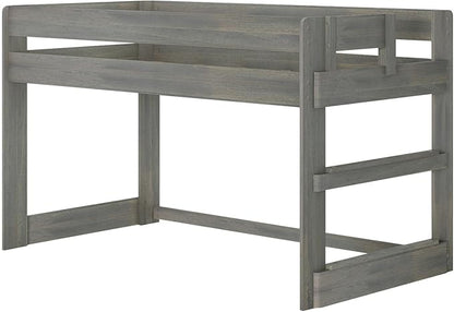 Max & Lily Modern Farmhouse Low Loft Bed, Twin Bed Frame For Kids, Driftwood