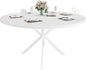 47.24" Round Dining Table for 4-6 Person, Modern Kitchen Table With Metal Legs, Pedestal Circle Table for Dining Room (White)
