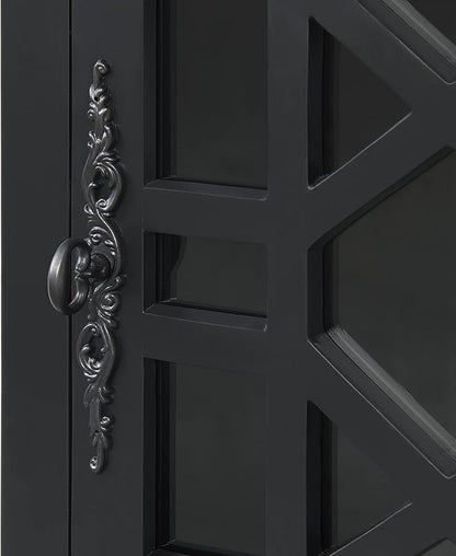 Martin Svensson Home Elegant Chairside End Table, 24 in x 16 in x 25 in, Antique Black
