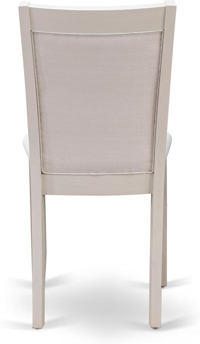 East West Furniture V097MZ001-9 9 Piece Modern Dining Table Set Includes a Rectangle Wooden Table with V-Legs and 8 Cream Linen Fabric Upholstered Parson Chairs, 40x72 Inch, Multi-Color