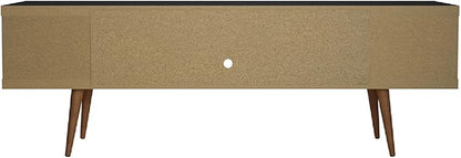 Manhattan Comfort Utopia 70.47" Freestanding Entertainment Center for Living Room, Mid Century Modern TV Stand with Shelves, Storage and Media Holes, Fits 65" Screens, Black