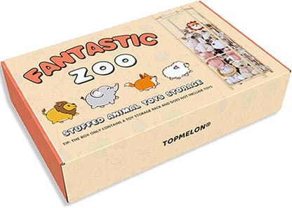 TOPMELON Stuffed Animal Zoo Storage, 16.8″ x 16.8″ x 53.6″ Large Capacity Plush Toy Organizer, Cute Zoo Toy Holder for Kids, Wooden Toys Organizer Tower for Playrooms & Children's Room