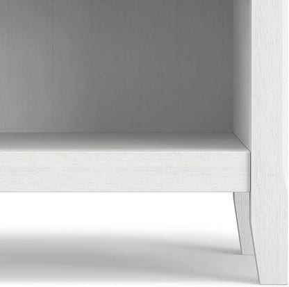 SIMPLIHOME Amherst SOLID WOOD 24 inch Wide Transitional Bedside Nightstand Table in White, for the Living Room and Bedroom