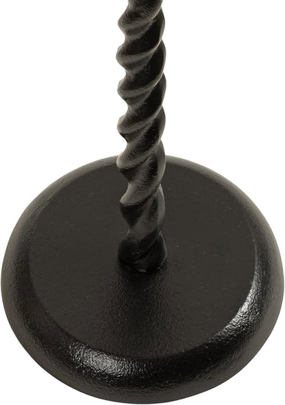 Kate and Laurel Ropa Transitional Round Pedestal Drink Table, 9 x 9 x 22, Black, Decorative Cast Aluminum Mini Table with Spiral Rope Design for Use as Indoor Plant Stand or Living Room Accent