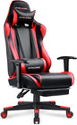GTRACING Gaming Chair with Footrest, Ergonomic Computer Game Desk Chair, Reclining Gamer Chair Seat Height Adjustment, Swivel Rocker with Headrest and Lumbar (Brickred)