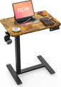 Mobile Standing Desk with Wheels - Electric Height Adjustable Small Movable Laptop Desk, Portable Rolling Computer Sit Stand Side Table for Home Office, Sofa&Bedside Use (27.6",Rustic Brown)