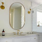 ANDY STAR Oval Mirrors for Bathroom, 26x38 Inch Gold Oval Mirror, Oval Brass Mirror Pill Shaped Stainless Steel 1’’ Deep Metal Frame Mirror Hang Vertically & Horizontally Ideal for Limited Space
