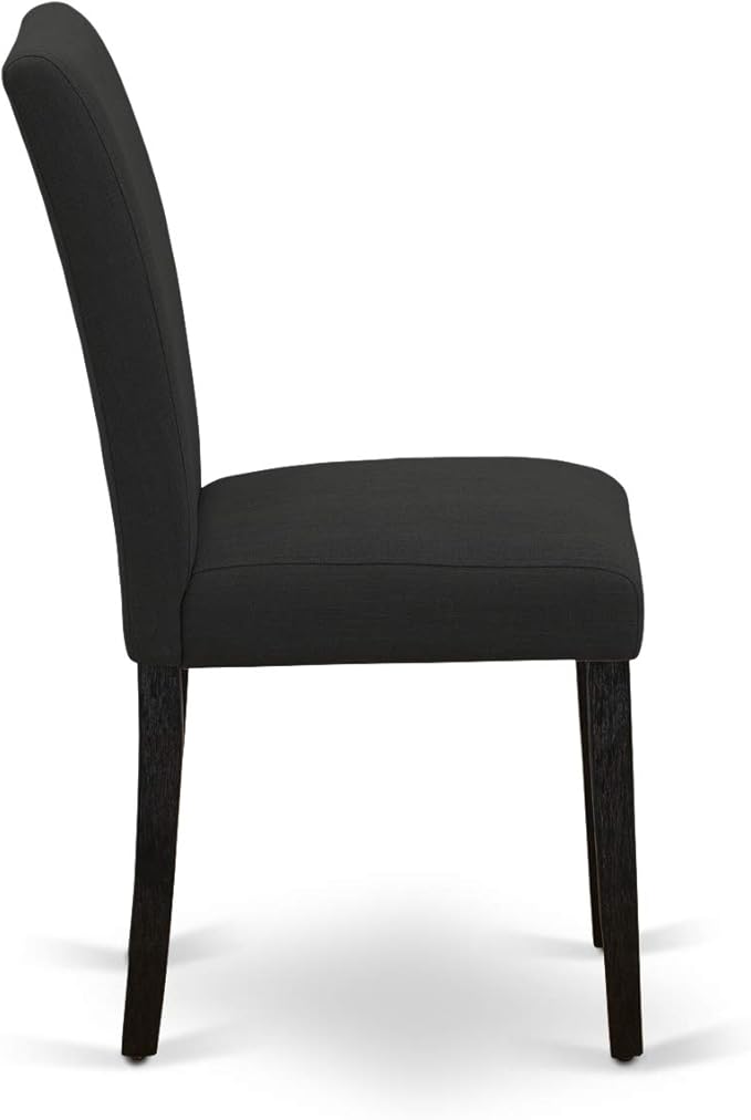 East West Furniture X627AB624-5 5 Piece Dining Room Furniture Set Includes a Rectangle Dining Table with X-Legs and 4 Black Color Linen Fabric Upholstered Chairs, 40x72 Inch, Multi-Color