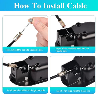Sopito Universal All-Metal Recliner Handle Replacement, Recliner Cable Pull Replacement Parts Fits to Lazy Boy, Ashley and Most Electric Sofa Chairs, Exposed Adjustable Cable from 4.7 to 5.2inch