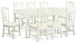 East West Furniture DOVE9-LWH-W 9 Piece Dining Room Furniture Set Includes a Rectangle Wooden Table with Butterfly Leaf and 8 Kitchen Dining Chairs, 42x78 Inch, Linen White