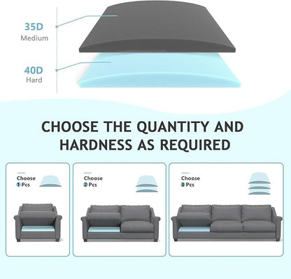 Couch Cushion Support for Sagging Seat Sofa Couch Supports for Sagging Cushions Curved 40D High Density Foam Blue Pack of 3