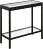 Henn&Hart 24" Wide Rectangular Rectangular Side Table in Blackened Bronze, Table for Living Room, Bedroom