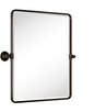 TEHOME 20x24'' Oil Rubbed Bronze Pivot Bathroom Vanity Mirror 24x20'' Metal Framed Dark Bronze Rectangle Tilting Beveled Vanity Mirrors for Wall