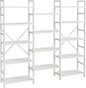 SUPERJARE Triple 5 Tier Bookshelf, Bookcase with 14 Open Display Shelves, Wide Book Shelf Book Case for Home & Office, White