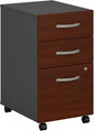 Bush Business Furniture Series C 3 Drawer Mobile File Cabinet in Hansen Cherry, Assembled Office Storage Unit for Home or Commercial Spaces