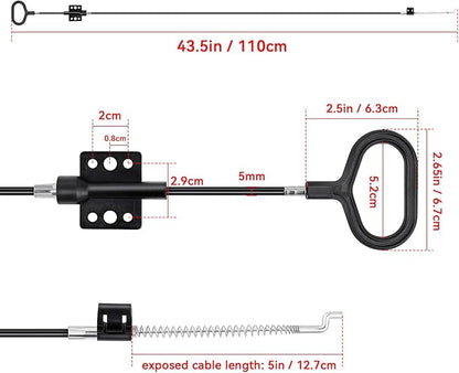 yuntop Sofa Recliner Cables Sofa and Reclined Chair Replacement Part D Ring Couch Recliner Pull Handle with S Tip for Cable Total Length 36.5 Inch Exposed Length 5Inch (1 Pack Black)