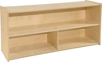 2-Shelf Kids Bookshelf & Toy Storage Organizer | 3-Section Montessori Shelves for Home & Classroom Organization & Storage