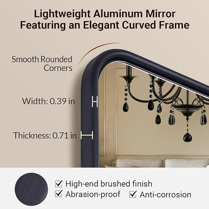ANDY STAR Pivot Mirror, 22" x 30" Black Tilt Mirror for Bathroom with Rounded Corner Tube Metal Frame Design, Black Vanity Rectangle Bathroom Mirror for Over Sink, Hangs Vertically Farmhouse Style