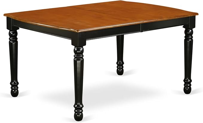 East West Furniture DOQU5-BCH-W 5 Piece Modern Dining Table Set Includes a Rectangle Wooden Table with Butterfly Leaf and 4 Kitchen Dining Chairs, 42x78 Inch, Black & Cherry