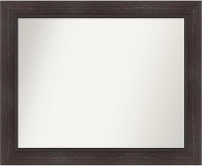 Amanti Art Brown Bathroom Mirror for Over Sink, 28x34 Sloped Espresso Rectangle Vanity Mirror, Large Modern Contemporary Frame, Hangs Horizonally and Vertically, Bathroom Wall Decor, Non-Beveled Edge