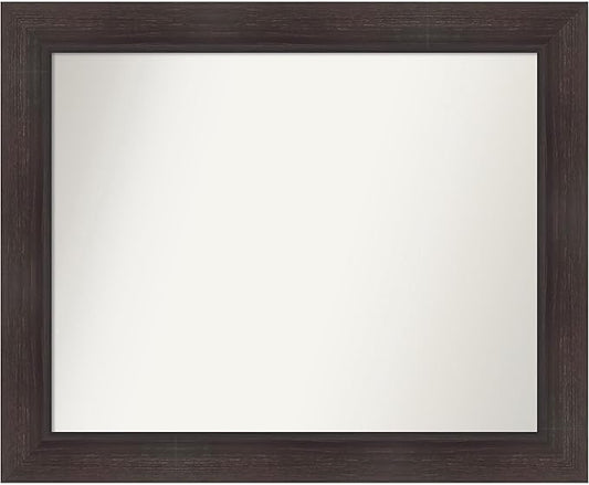 Amanti Art Brown Bathroom Mirror for Over Sink, 28x34 Sloped Espresso Rectangle Vanity Mirror, Large Modern Contemporary Frame, Hangs Horizonally and Vertically, Bathroom Wall Decor, Non-Beveled Edge