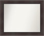 Amanti Art Brown Bathroom Mirror for Over Sink, 28x34 Sloped Espresso Rectangle Vanity Mirror, Large Modern Contemporary Frame, Hangs Horizonally and Vertically, Bathroom Wall Decor, Non-Beveled Edge