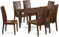 East West Furniture PSIP7-MAH-W 7 Piece Kitchen Table Set Consist of a Rectangle Dining Table with Butterfly Leaf and 6 Dining Room Chairs, 32x60 Inch, Mahogany