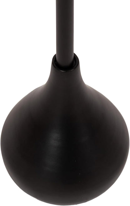 Kate and Laurel Hersi Decorative Modern Pedestal Drink Table; 7 x 7 x 20; Black; Cast Aluminum Mini Table with Teardrop Base for Use as Small Plant Stand or Living Room Martini Table