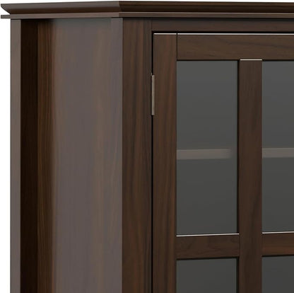SIMPLIHOME Artisan SOLID WOOD 53 inch Wide Transitional TV Media Stand in Tobacco Brown For TVs up to 60 inches for the Living Room and Entertainment Center