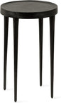 Kate and Laurel Rava Modern Metal Round Side Table, 14 x 14 x 22, Black, Cast Aluminum Accent Table for Use as Indoor Plant Stand or Living Room Decor Piece