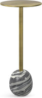 SIMPLIHOME Melene Modern Contemporary 12 inch Wide Metal Side Table in Gold/Grey for The Living Room and Bedroom