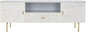 SAFAVIEH Genevieve TV Stand for up to 65" Flatscreen – Grey & White Washed Finish, Mid-Century Modern Storage Cabinet, Entertainment Media Console (MED5000E)