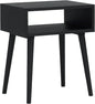 NTC Solid Oak Zoe Nightstand, Mid Century Modern Side Table Bedroom, Bedside Furniture, Night Stand, End Table, Easy Assembly - Burnt Black