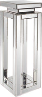 Howard Elliott Large Silver Mirrored Pedestal Accent Table for Home Decoration, Mirrored Finish Design End Table for Bedroom, Entryway or for Any Room, 12 x 12 x 36 inches
