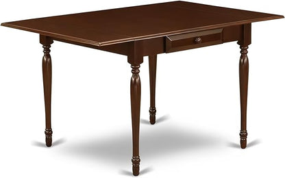 East West Furniture MZDO3-MAH-W 3 Piece Dining Room Furniture Set Contains a Rectangle Kitchen Table with Dropleaf and 2 Dining Chairs, 36x54 Inch, Mahogany