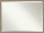 Amanti Art Brown Bathroom Mirror for Over Sink, 32x42 Florence Light Brown Rectangle Vanity Mirror, X-Large Casual Frame, Hangs Horizonally and Vertically, Bathroom Wall Decor, Beveled Edge