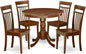 East West Furniture ANCA5-MAH-W 5 Piece Dining Table Set for 4 Includes a Round Kitchen Table with Pedestal and 4 Faux Leather Dining Room Chairs, 36x36 Inch, Mahogany