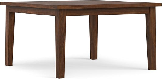 SIMPLIHOME Eastwood Square Dining Table, Solid Wood Walnut Veneer in Walnut, 54 x 54 inches, Contemporary-Style Large Square Kitchen Table for up to 8 People