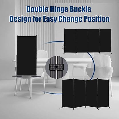 Room Divider 6FT Portable Room Dividers and Folding Privacy Screens, 136'' W Fabric Divider for Room Separation, 4 Panel Partition Room Dividers Freestanding Wall Divider Screen for Dorm Studio Office