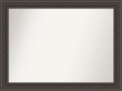 Amanti Art Brown Bathroom Mirror for Over Sink, 33x44 Shipwreck Greywash Rectangle Vanity Mirror, X-Large Traditional Frame, Hangs Horizonally and Vertically, Bathroom Wall Decor, Non-Beveled Edge