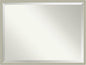 Amanti Art Silver Bathroom Mirror for Over Sink, 32x42 Florence Silver Rectangle Vanity Mirror, X-Large Casual Frame, Hangs Horizonally and Vertically, Bathroom Wall Decor, Beveled Edge from WI, USA