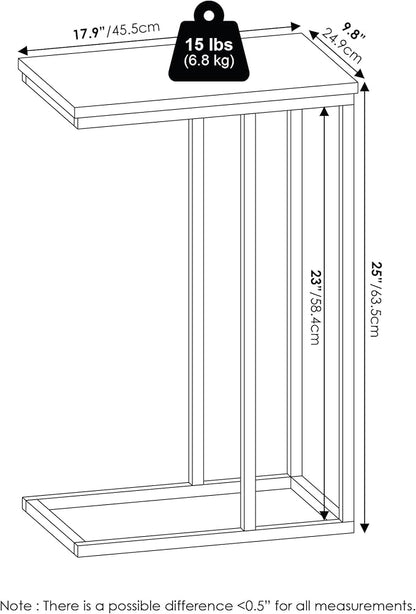 Furinno Camnus Modern Living Sofa Side Table, French Oak Grey, Set of 2