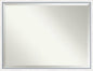 Amanti Art White Bathroom Mirror for Over Sink, 32x42 Morgan White Blue Rectangle Vanity Mirror, X-Large Modern Contemporary Wood Frame, Hangs Horizonally and Vertically, Bathroom Wall Decor, Beveled