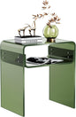 Clear Acrylic End Table 2-Tier Bedside Nightstand for Living Room Bedroom (1, Green)